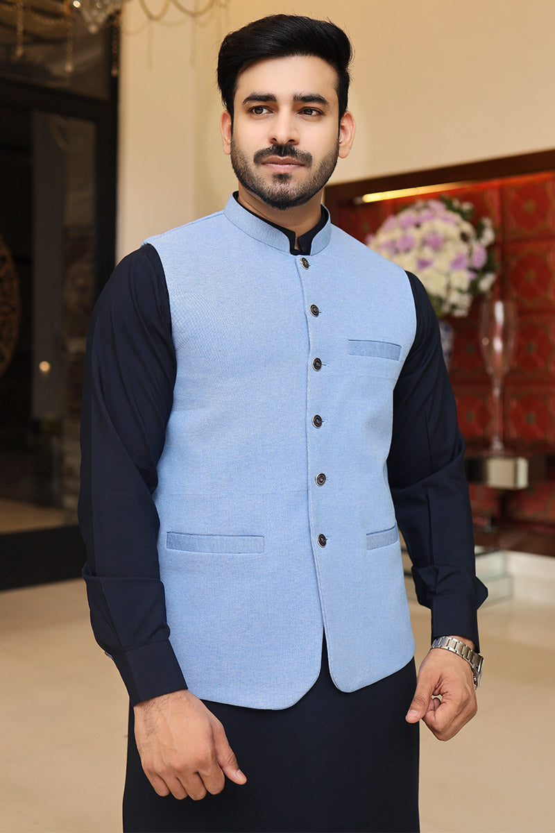 Men Premium Waistcoat Sky SaeedAjmal