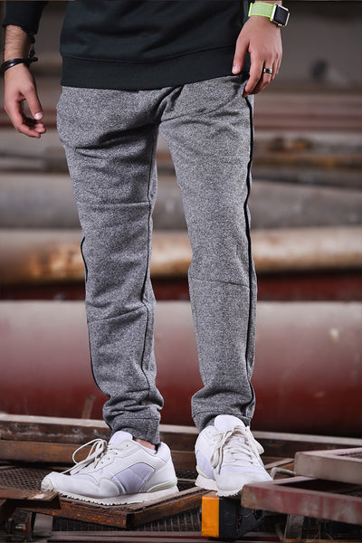 Trousers With An Elastic Waistband And Adjustable Drawstrings Tex-Grey –  SaeedAjmal