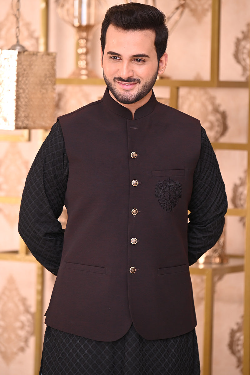 Mehndi Dress Wedding Jamawar Wasket Men Premium Fabric Waistcoat