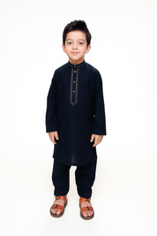 Boys Cotton Kameez Shalwar Navy