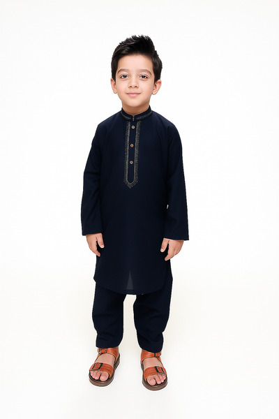 Boys Cotton Kameez Shalwar Navy