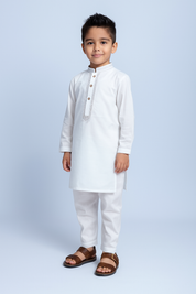 Boys Cotton Kameez Shalwar Off White