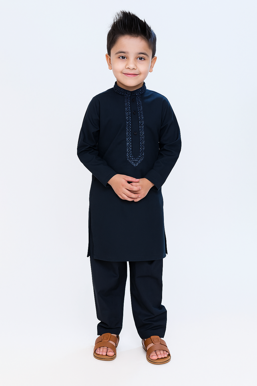 Boys Wash n Wear Kameez Shalwar Black