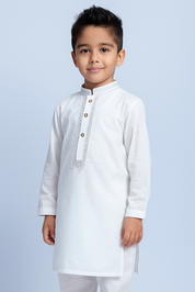 Boys Cotton Kameez Shalwar Off White