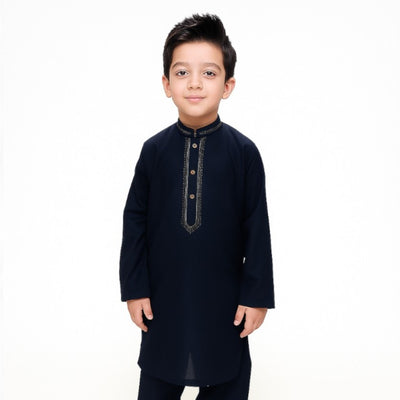 Boys Cotton Kameez Shalwar Navy