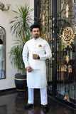 Premium White waistcoat Jamawar Fabric
