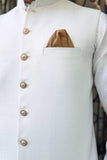 Premium White waistcoat Jamawar Fabric
