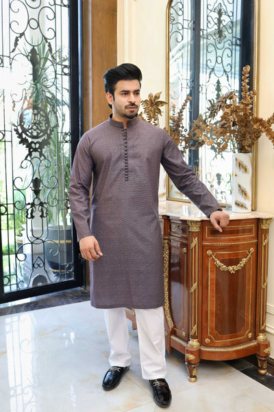 Premium Lightweight Cotton Fabric Purple kurta