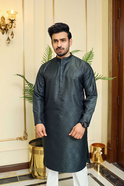 Premium Formal jamawar fabric Green kurta
