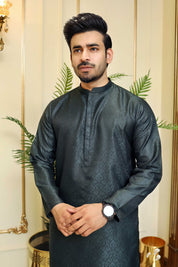 Premium Formal jamawar fabric Green kurta