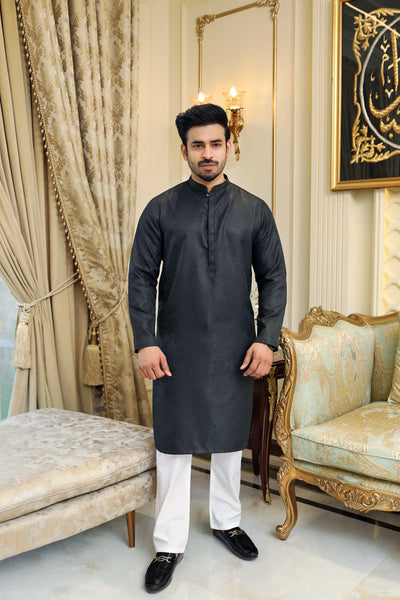 Premium Formal jamawar fabric Black kurta