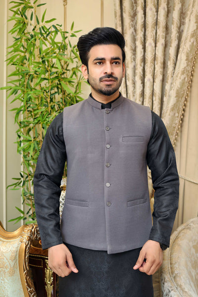 Premium Charcoal waistcoat Knit Fabric