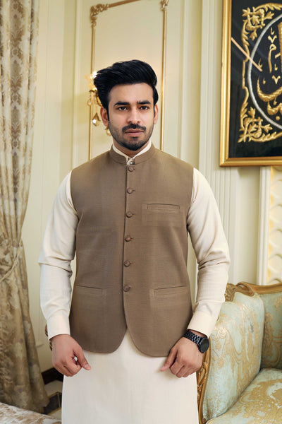 Premium Camel waistcoat Knit Fabric