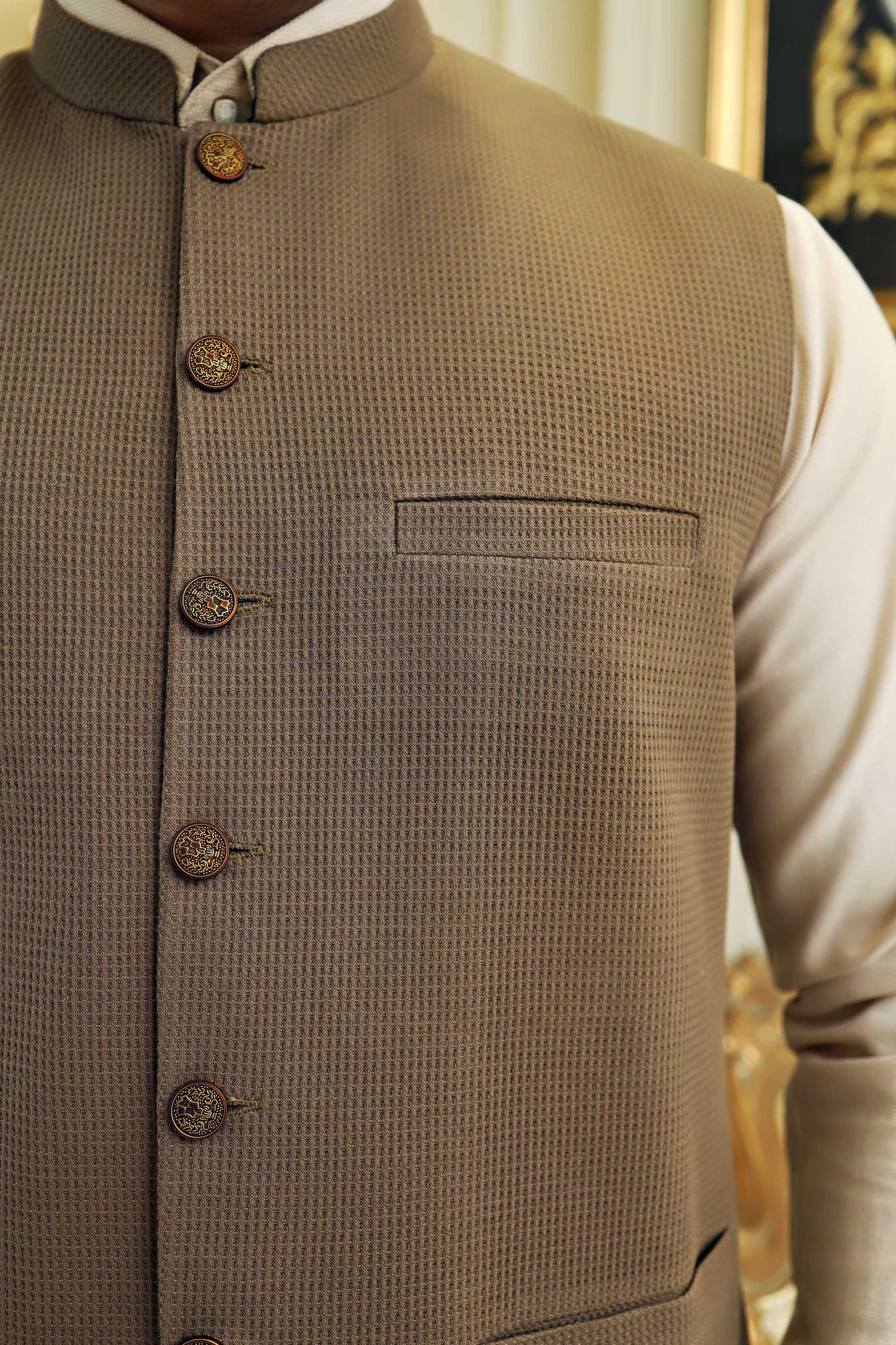 Premium Camel waistcoat Knit Fabric