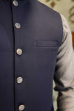 Premium Navy Waistcoat Blended Suiting Fabric