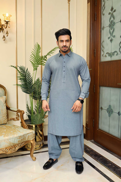 Premium Tex Grey Fabric kameez Shalwar