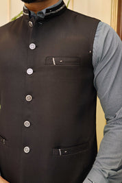 Premium Black Waistcoat Suiting Fabric