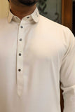 Premium Off White Kameez Shalwar Blended Fabric