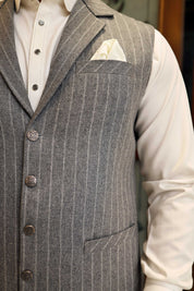 Premium Grey Waistcoat Wool Fabric