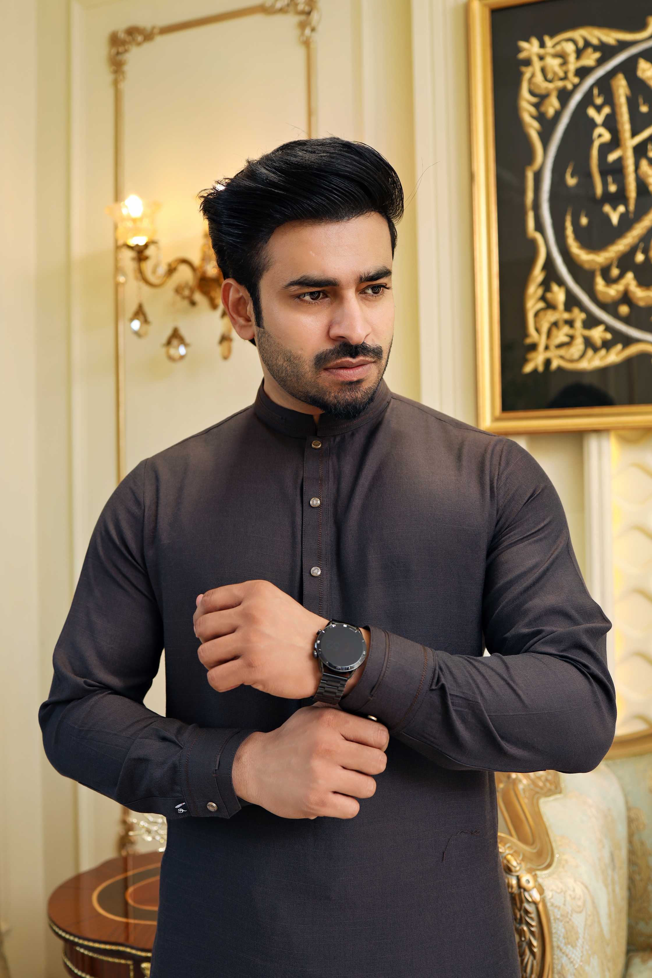 Premium Purpl Kameez Shalwar Blended Fabric