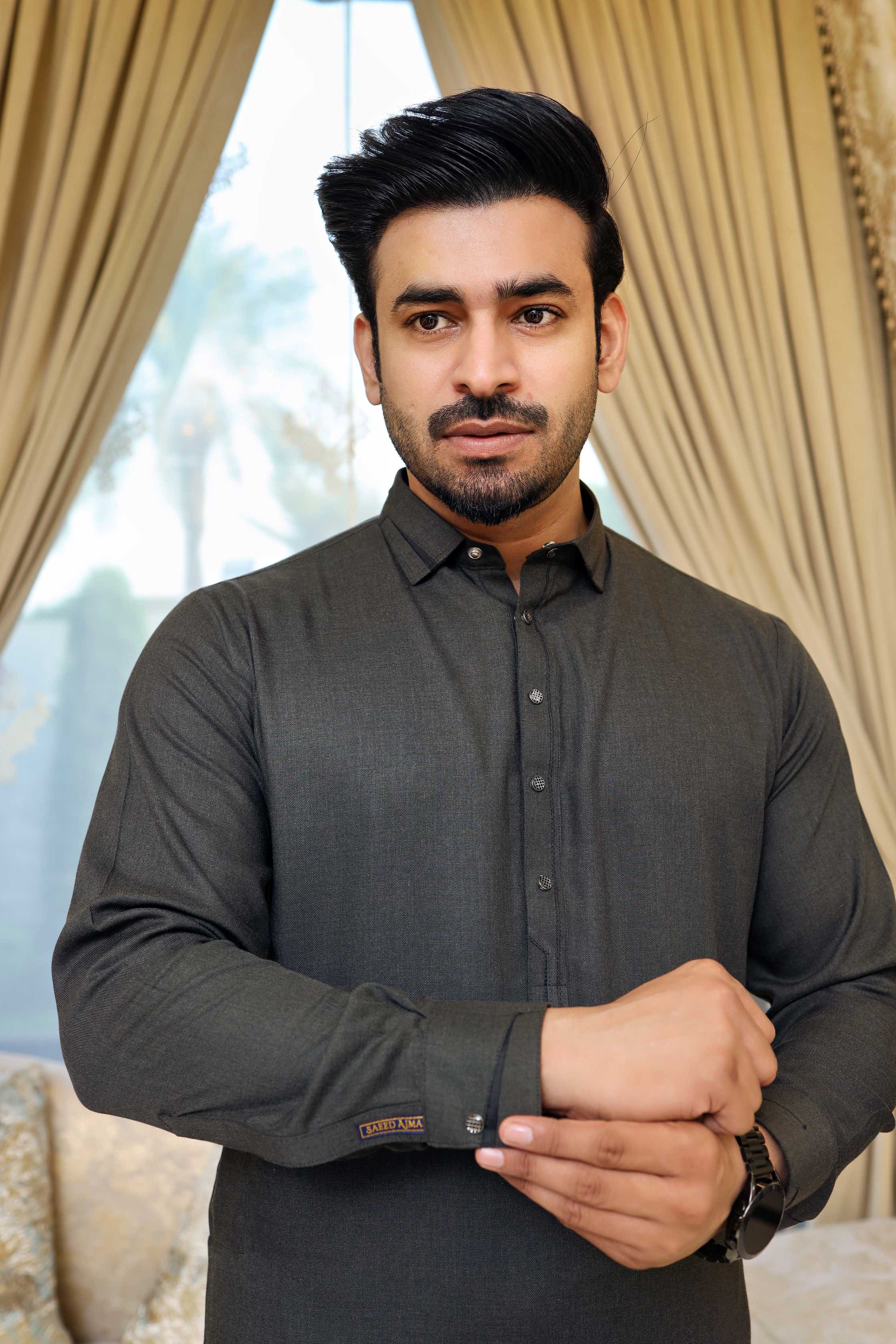 Premium Green Kameez Shalwar Blended Fabric