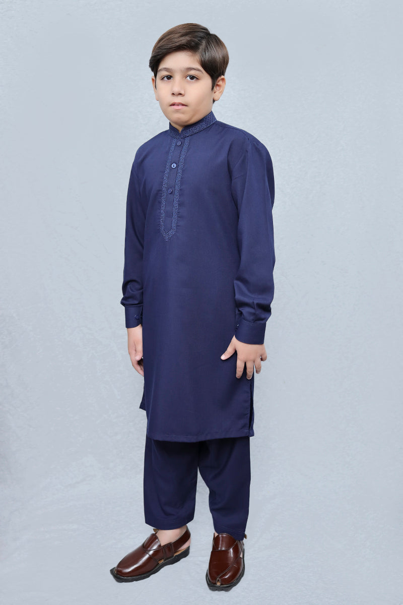Boys Wash n Wear Kameez Shalwar Navy