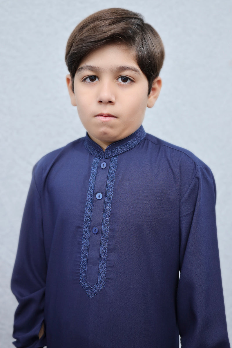 Boys Wash n Wear Kameez Shalwar Navy