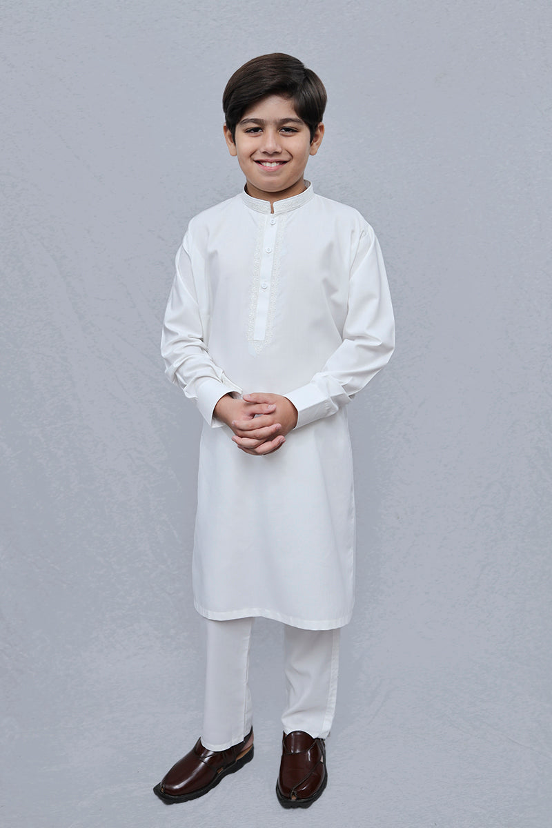 Boys Wash n Wear Kameez Shalwar Off-White