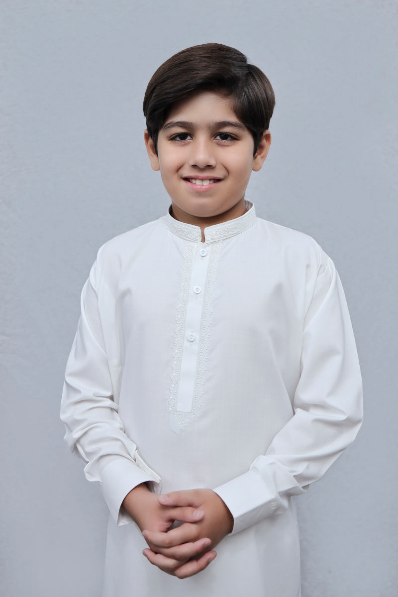Boys Wash n Wear Kameez Shalwar Off-White