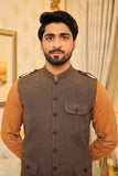 Men Premium Khaddar Waistcoat Brown