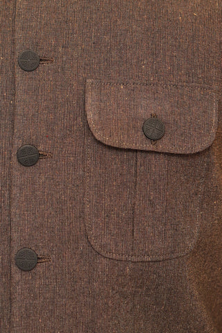 Men Premium Khaddar Waistcoat Brown