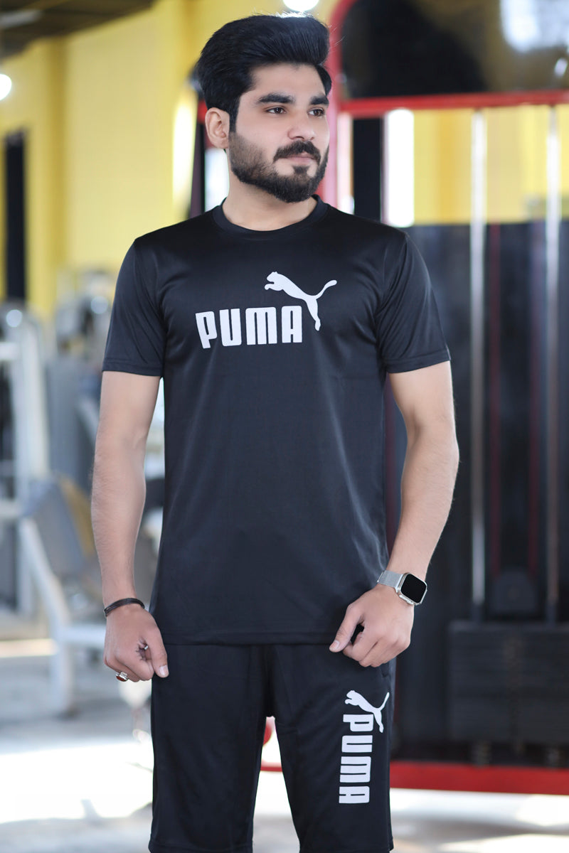 Men Summer Short Set Black