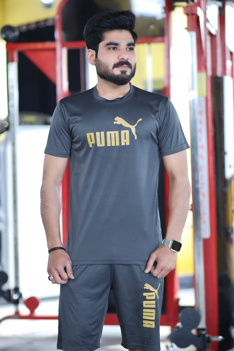 Men Summer Short Set Charcoal