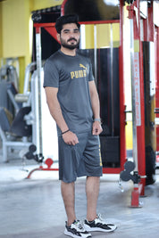 Men Summer Short Set Charcoal