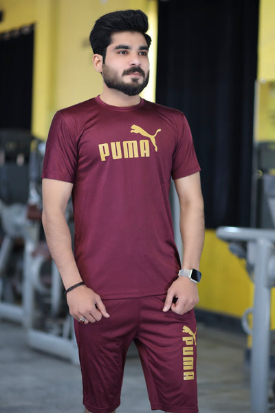Men Summer Short Set Maroon