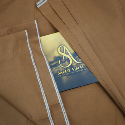Premium Fabric Cotton Khaddar Unstitch Suit Camel