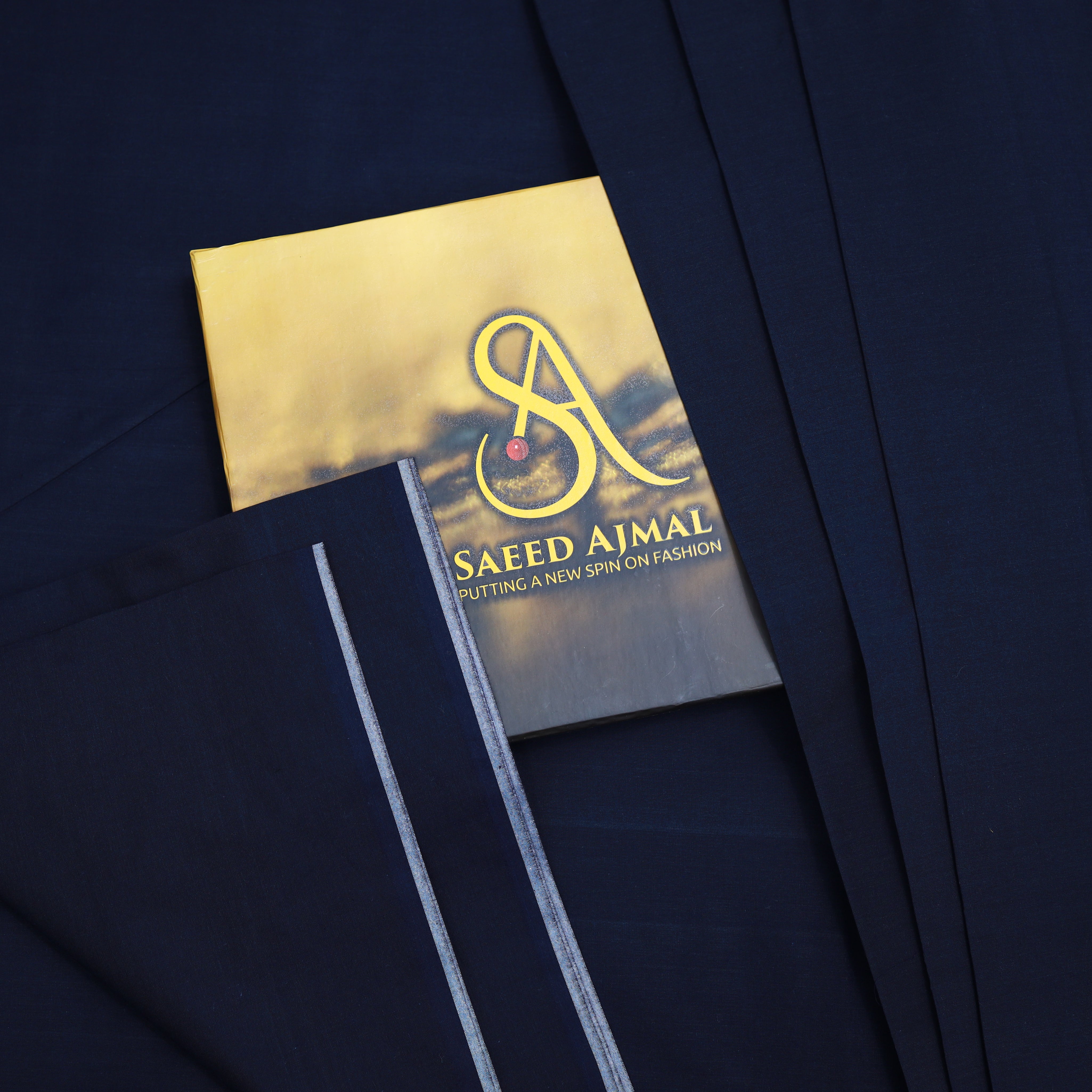 Premium Fabric Cotton Khaddar Unstitch Suit Navy