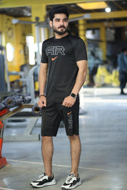 Men Summer Short Set Black