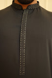 Men Premium Embroidered  Kameez Shalwar Charcoal