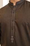 Men Premium Embroidered  Kameez Shalwar Brown