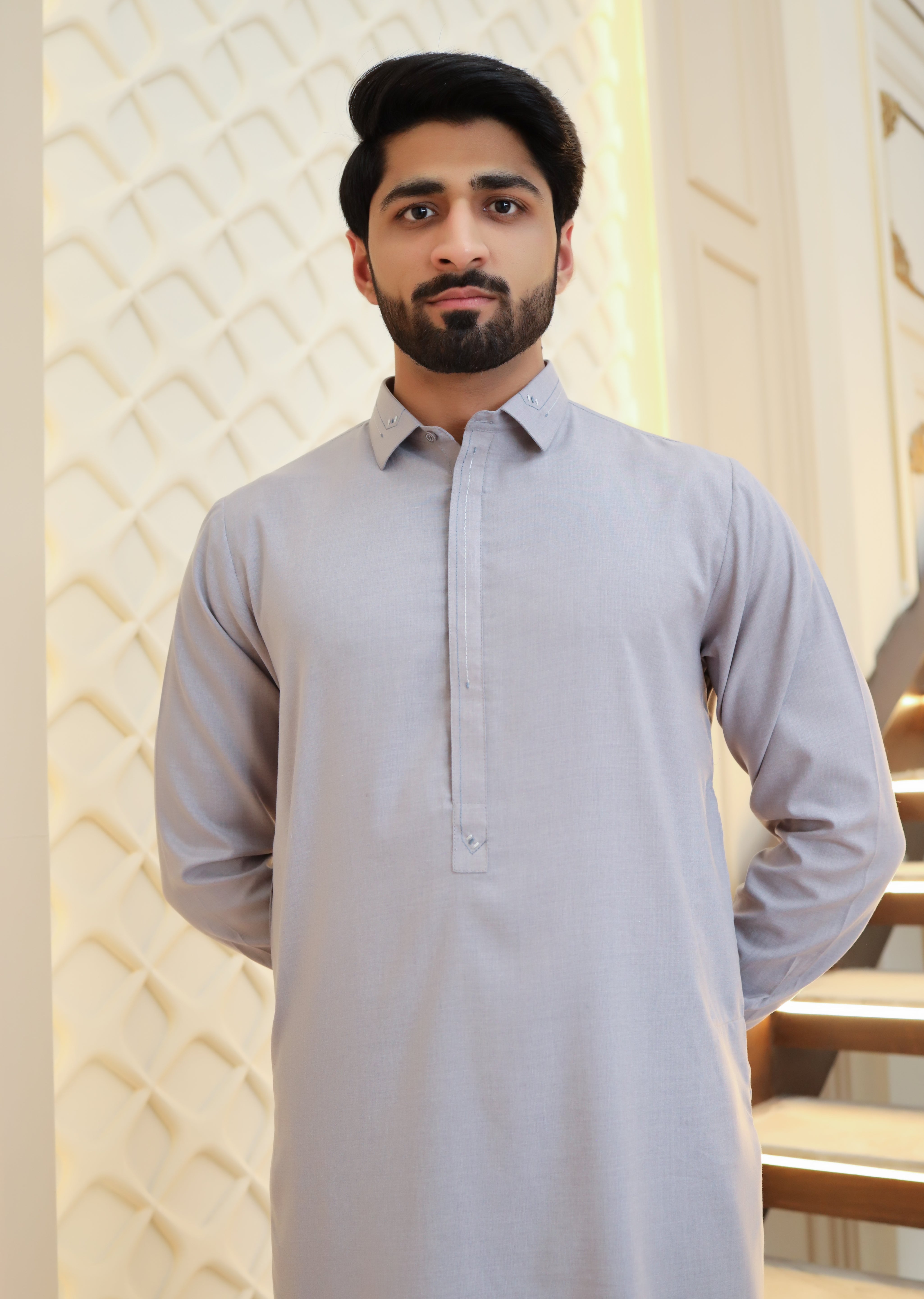 Men Premium Wash&Wear Kameez Shalwar Grey