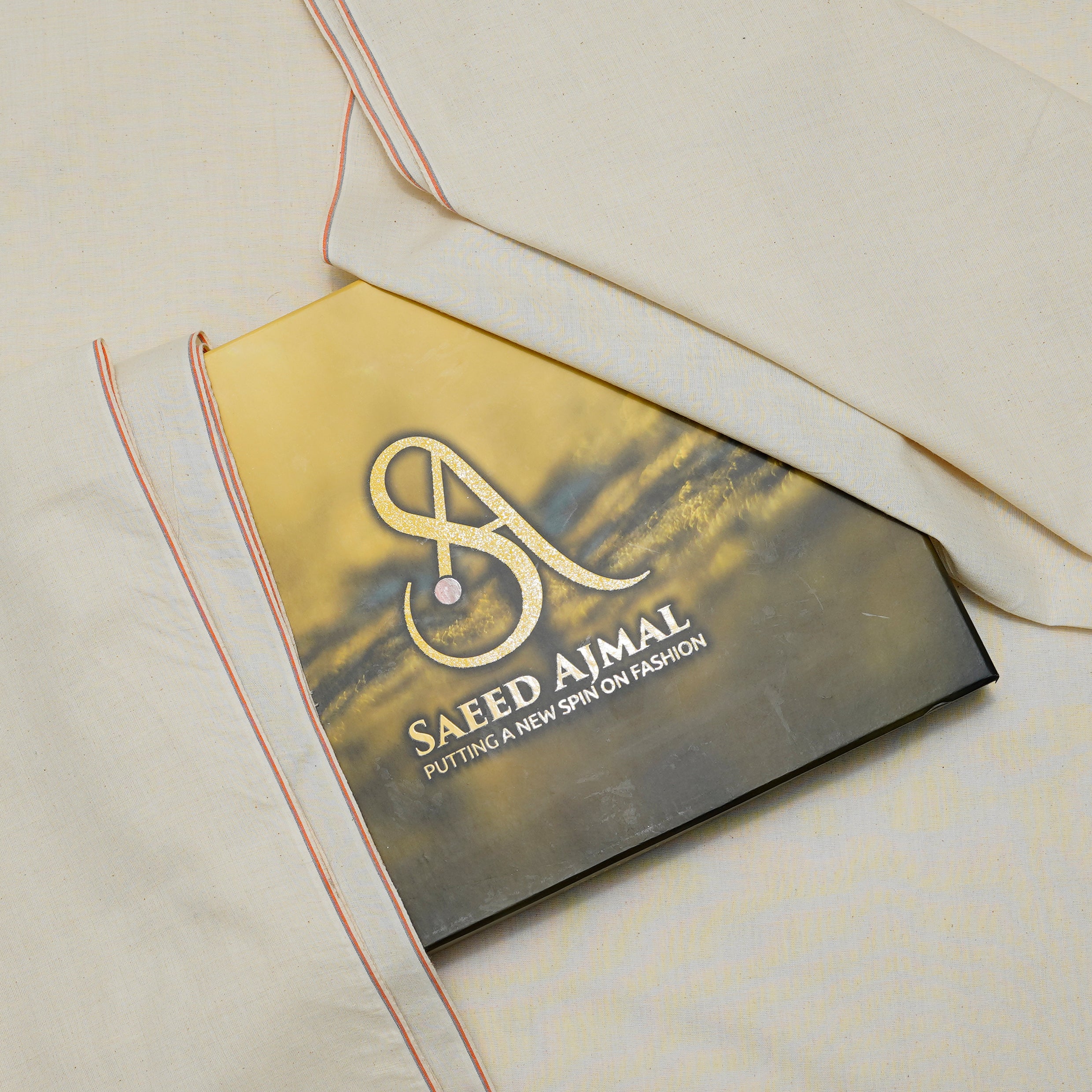Premium Fabric Cotton Khaddar Unstitch Suit Cream