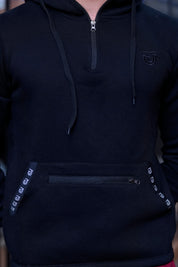 Men Adjustable hoodie with Front Zip Style