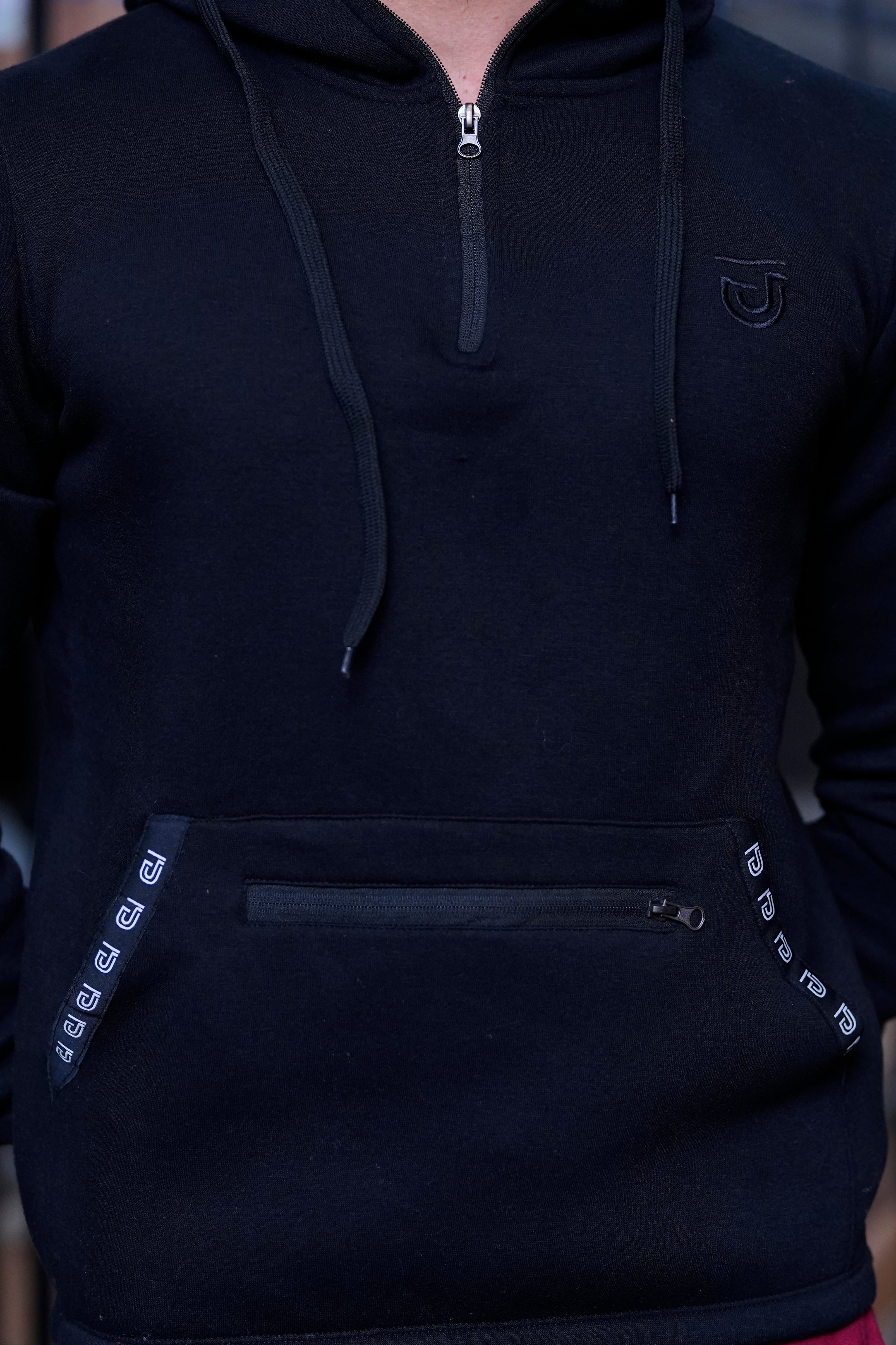 Men Adjustable hoodie with Front Zip Style