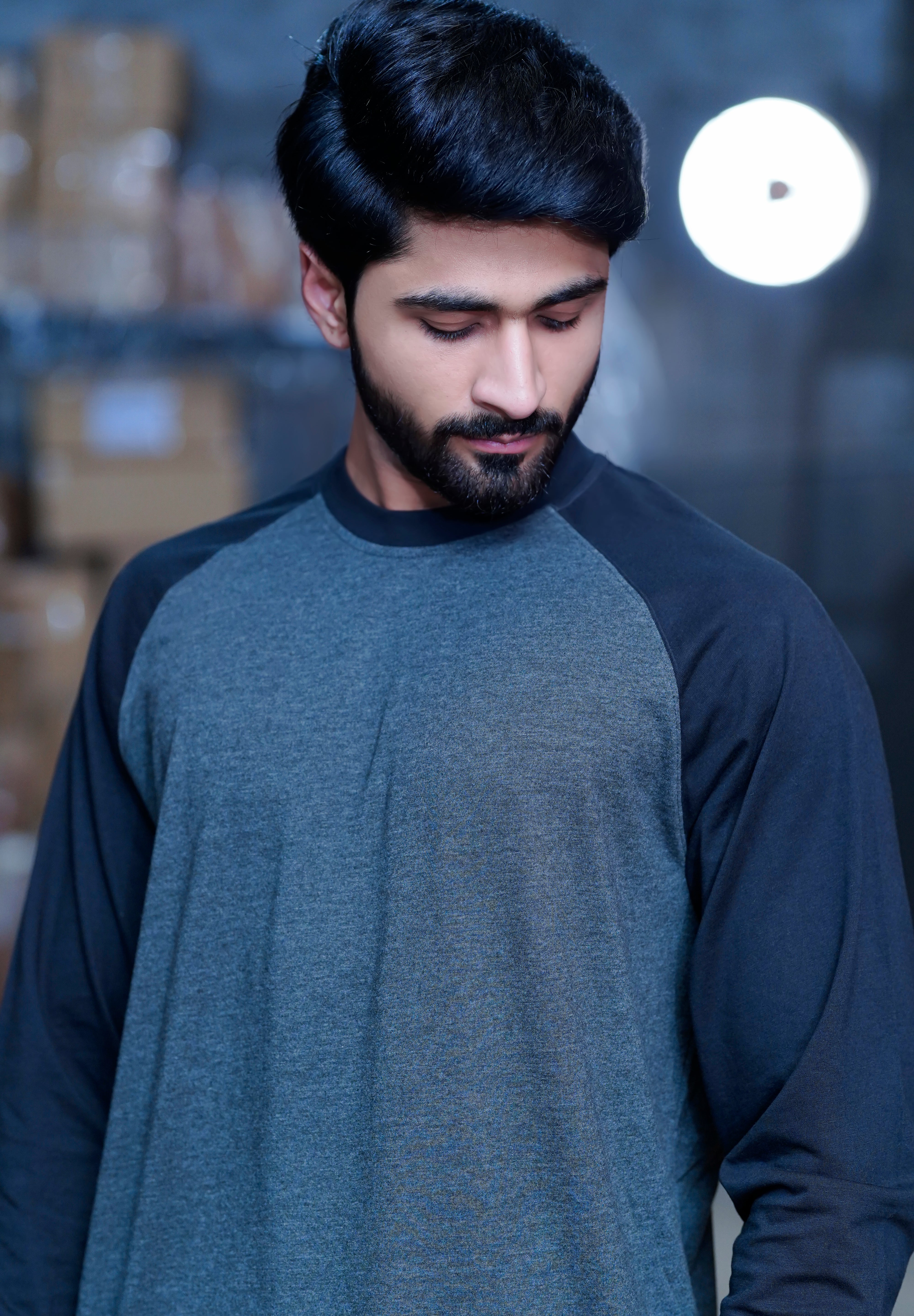 Men Long Sleeve Sweatshirt Charcoal