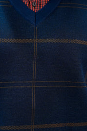 Men Stylish V Neck Sweater Navy