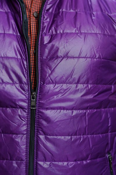 Men Sleeveless Puffer Jacket Purple