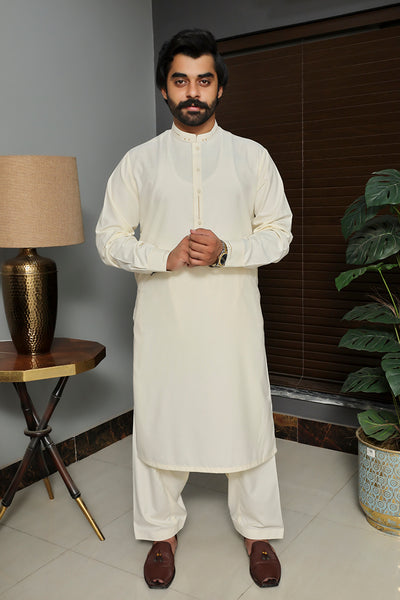 wash n wear Kameez Shalwar Cream