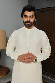 wash n wear Kameez Shalwar Cream