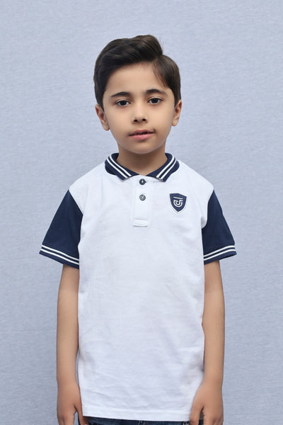 Kids Collared Polo Shirt White